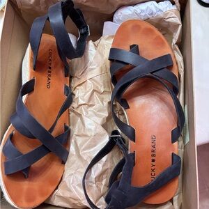 Lucky Brand Black Minimalist Sandals
